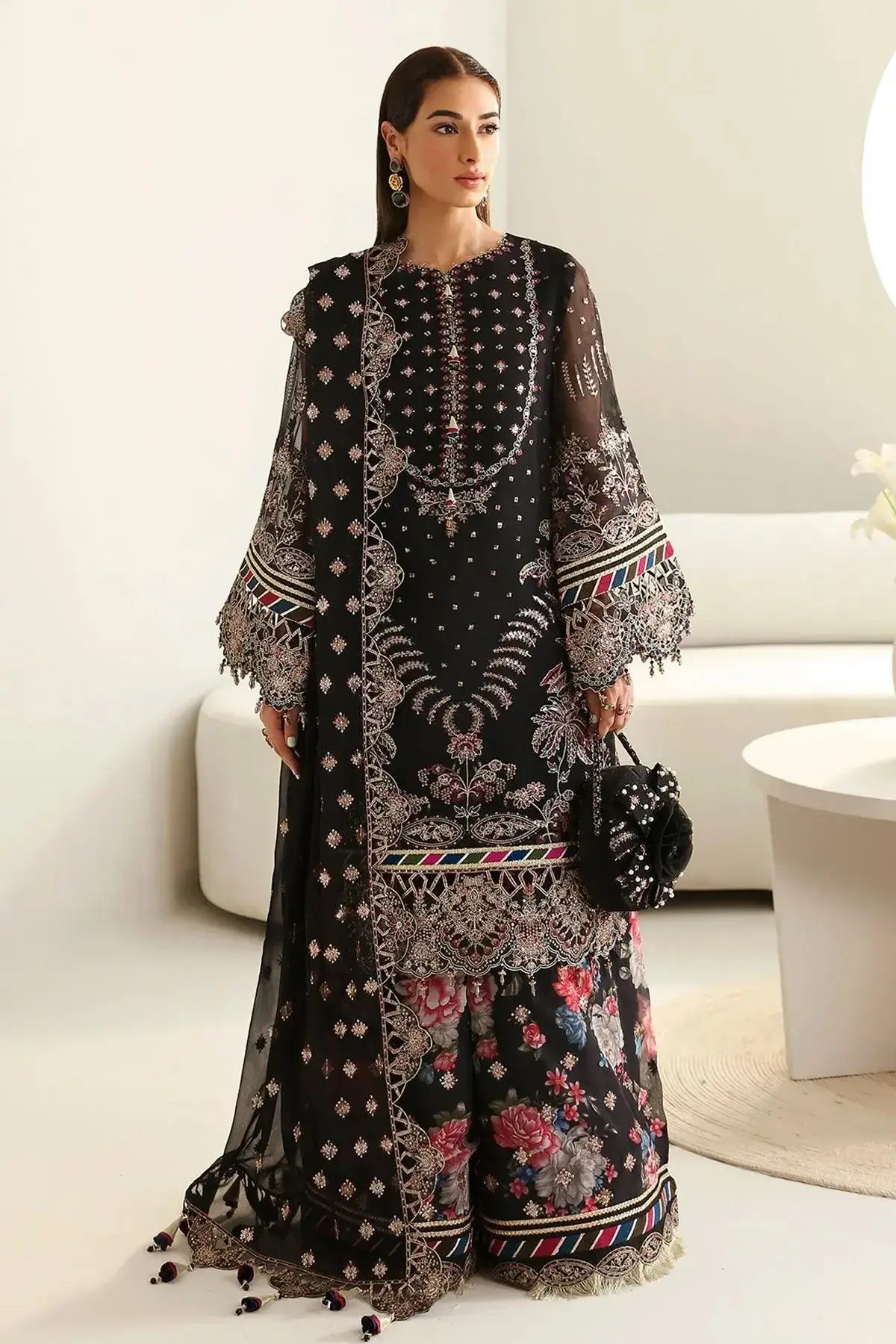 ALIZEH LA RUHE EMBROIDERD CHIFFON AF-CH-2176-Mona