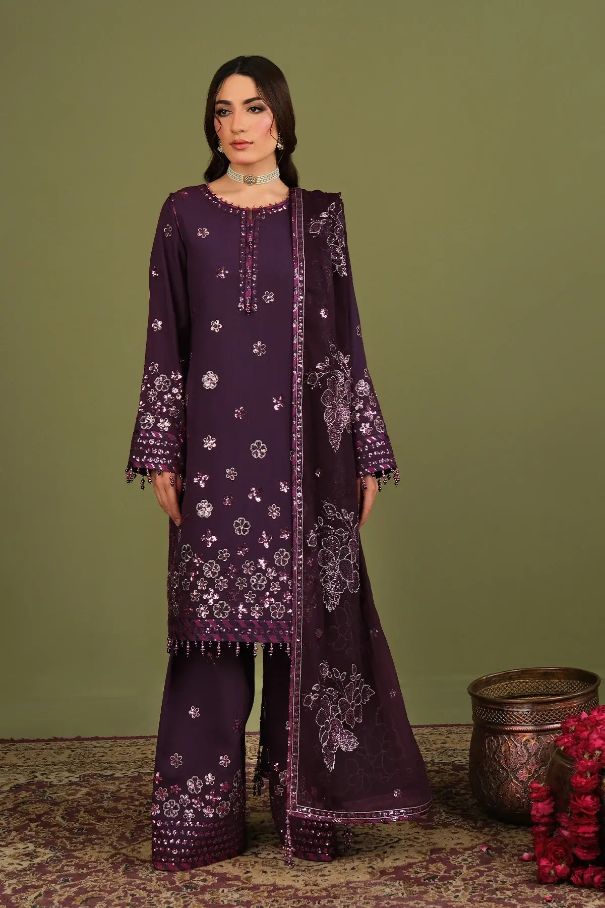 ALIZEH LUXE AF-RS-09-MULBERY RAW SILK