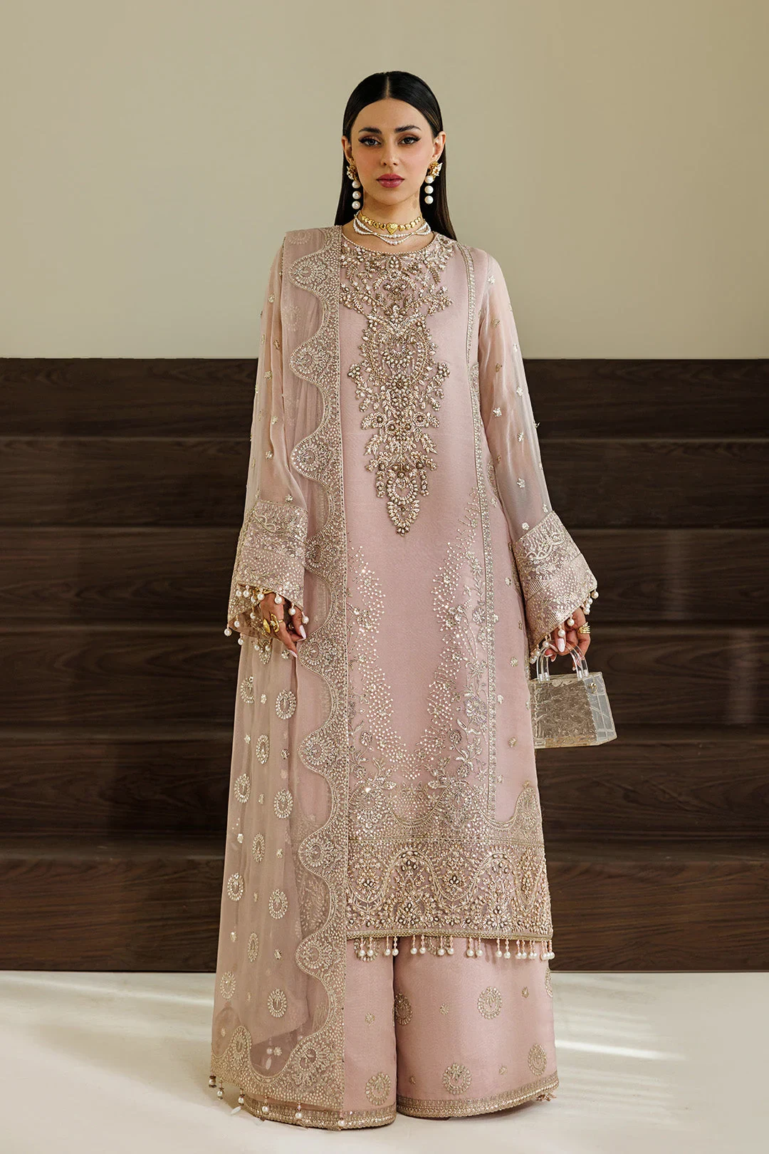 ALIZEH AYMAL EMBROIDERED BAMBER CHIFFON AF-BHM-4076-REEF