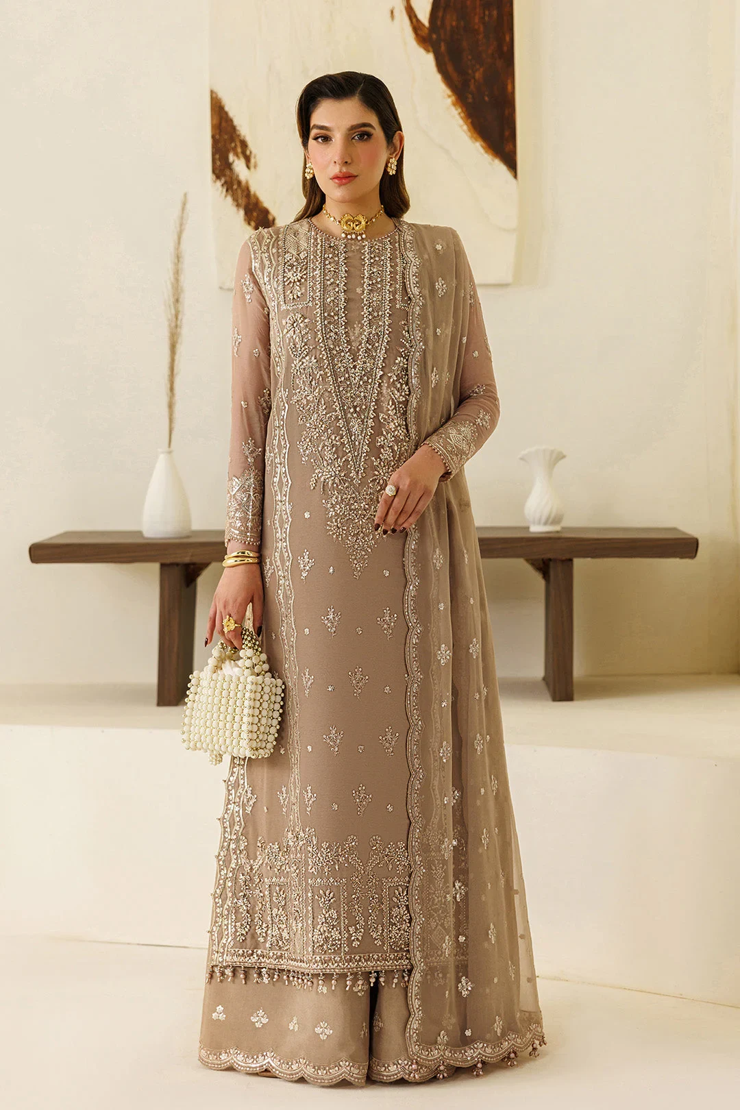 ALIZEH AYMAL EMBROIDERED BAMBER CHIFFON AF-BHM-40769-DISE
